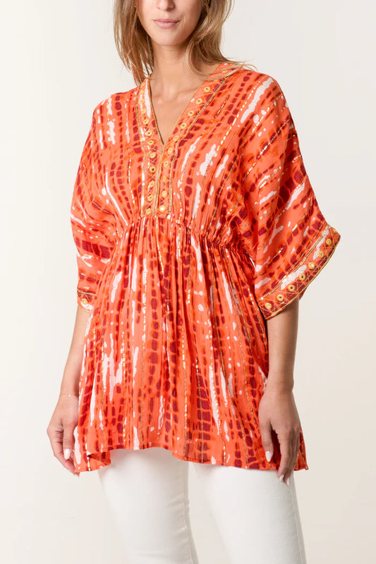 Gold Embellished Smock Top