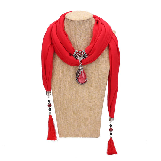 Women Scarf Pendant Necklace