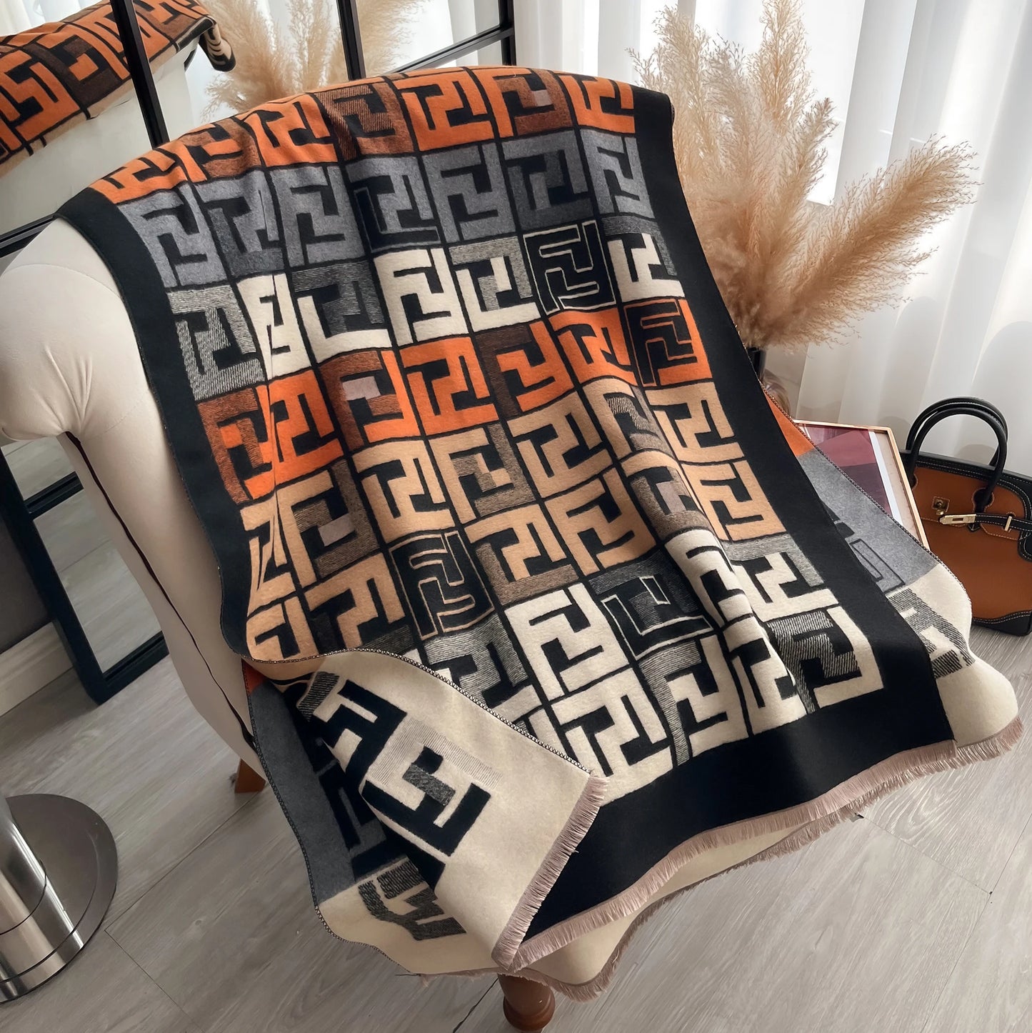 Luxury Women Two-Sided Print Scarf