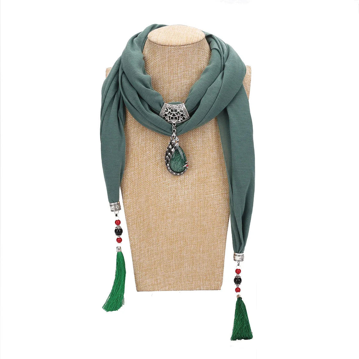 Women Scarf Pendant Necklace