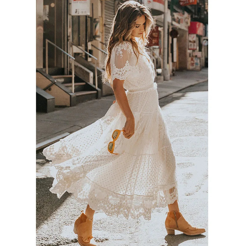 Boho white dress