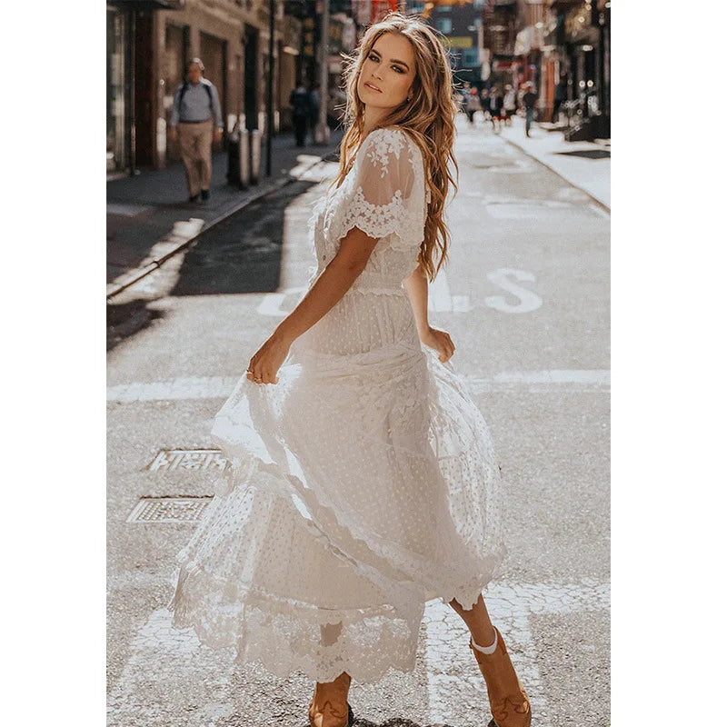 Boho white dress