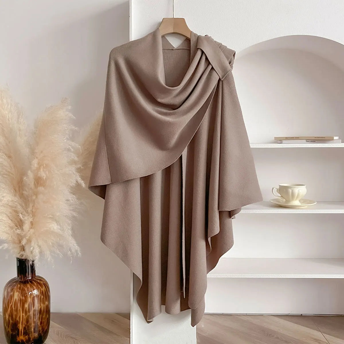 Poncho Winter Warm Solid Color Shawl