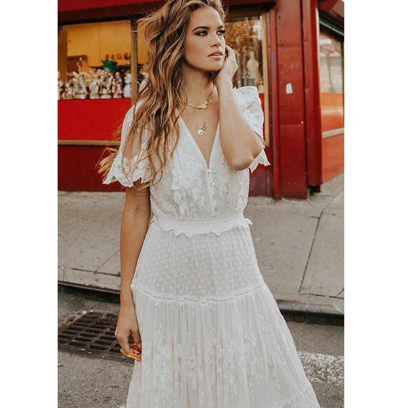 Boho white dress