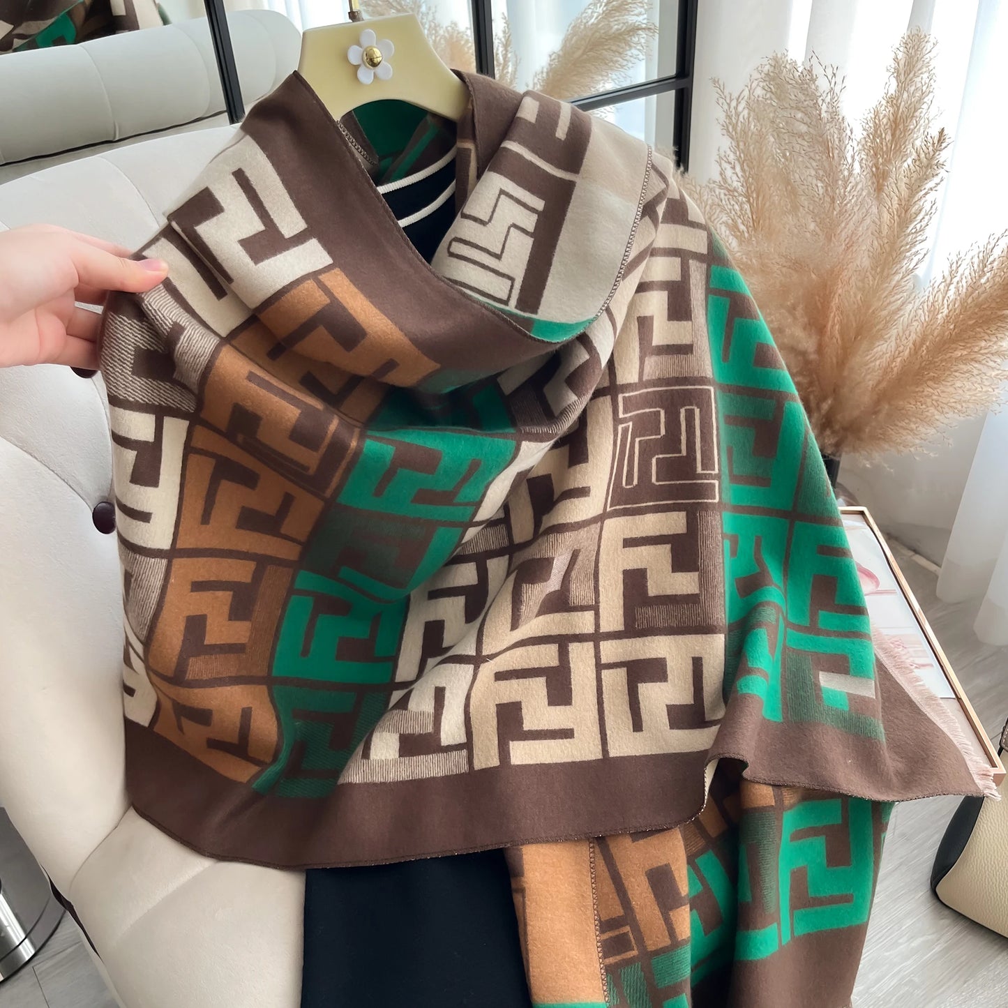 Luxury Women Two-Sided Print Scarf