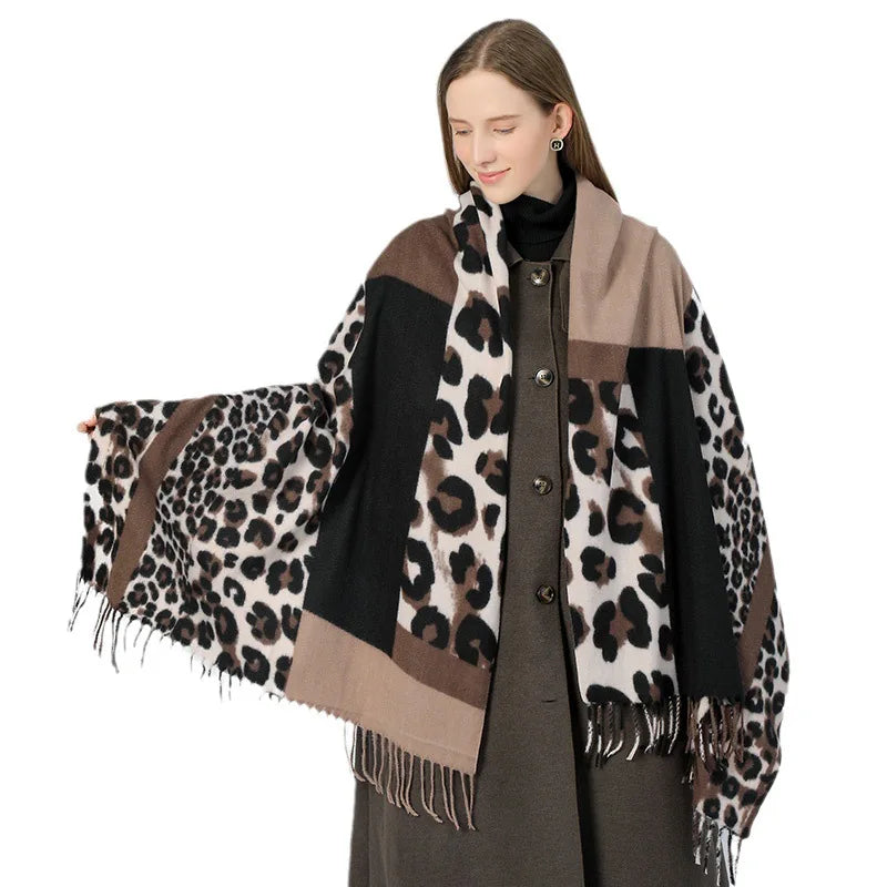 Winter New Leopard Print Scarf