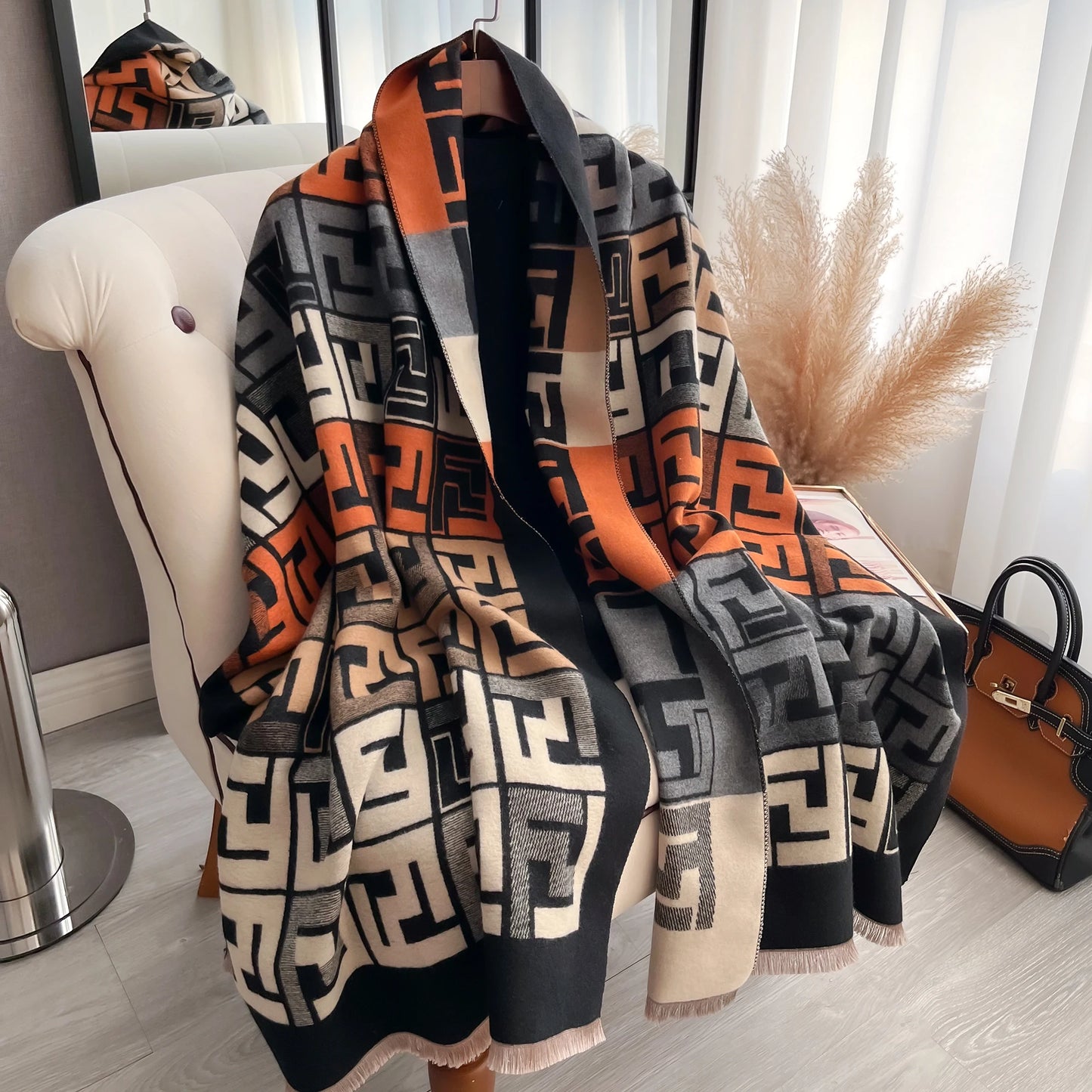 Luxury Women Two-Sided Print Scarf