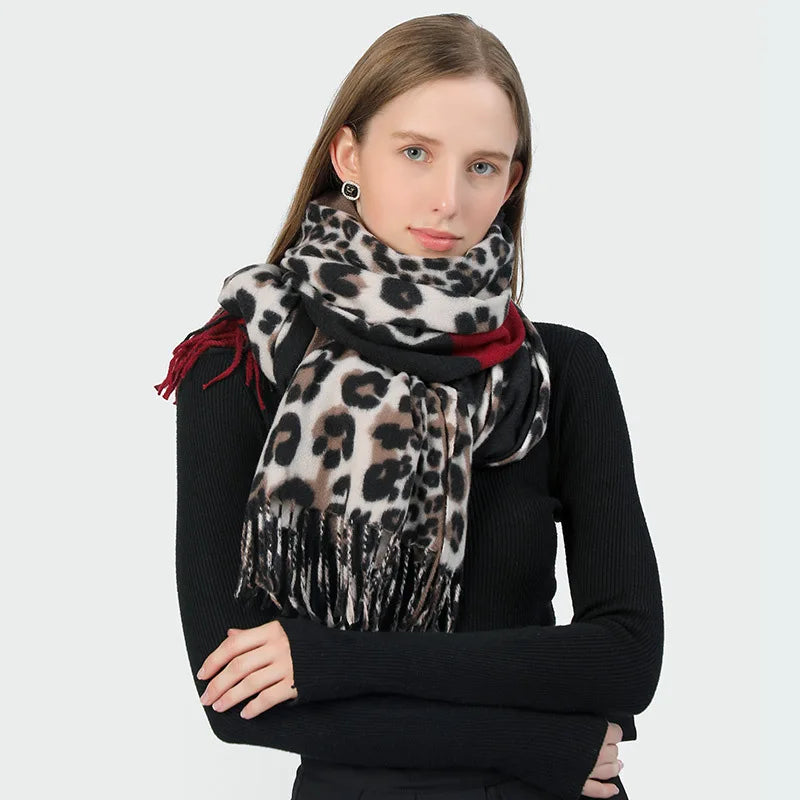 Winter New Leopard Print Scarf