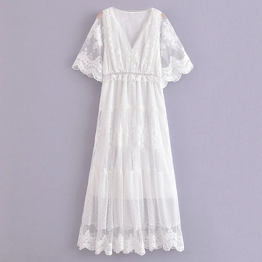 Boho white dress