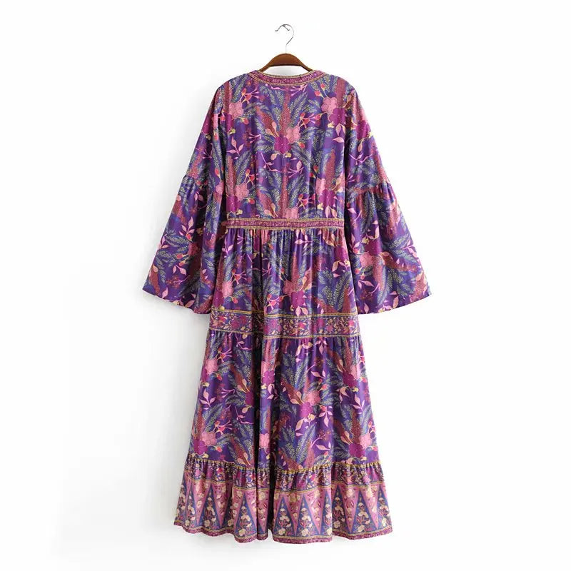 Happie Queens Women Purple Floral Print Dress