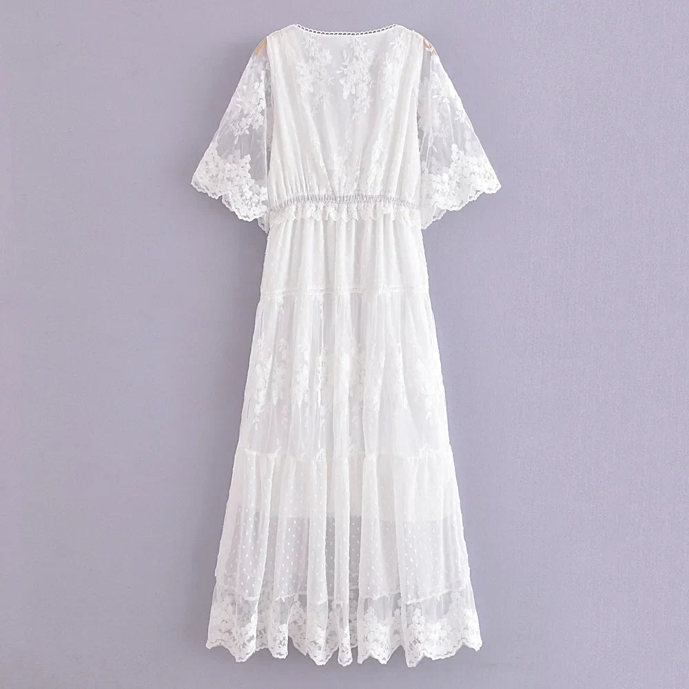 Boho white dress