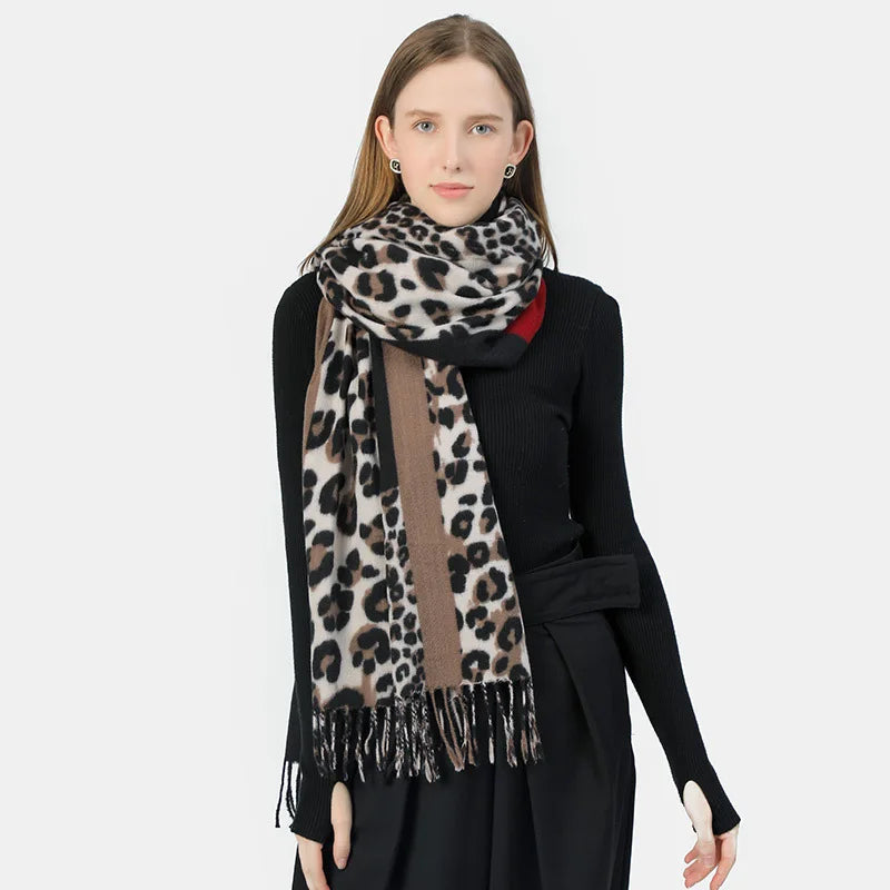 Winter New Leopard Print Scarf