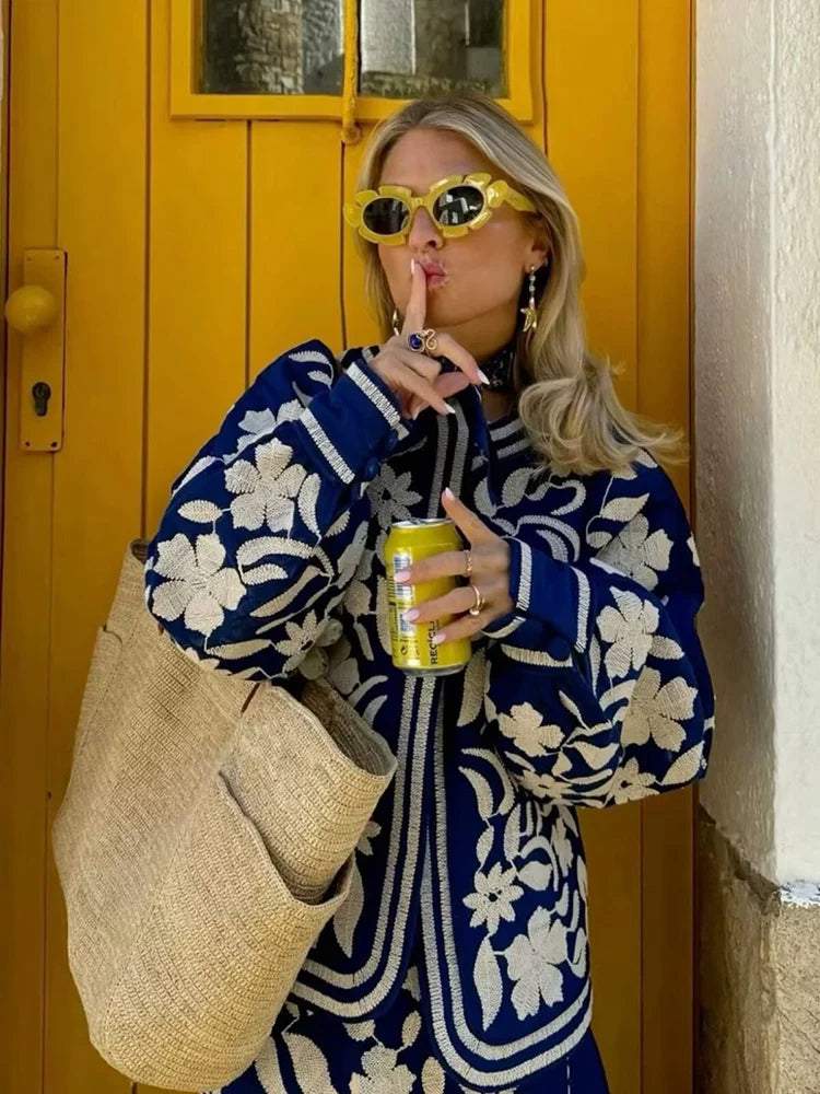 Gypsylady Boho Retro Chic Padded Jacket Cardigan Loose O-neck Autumn Spring Long Sleeve Green Women Ladies Streetwear Coat New