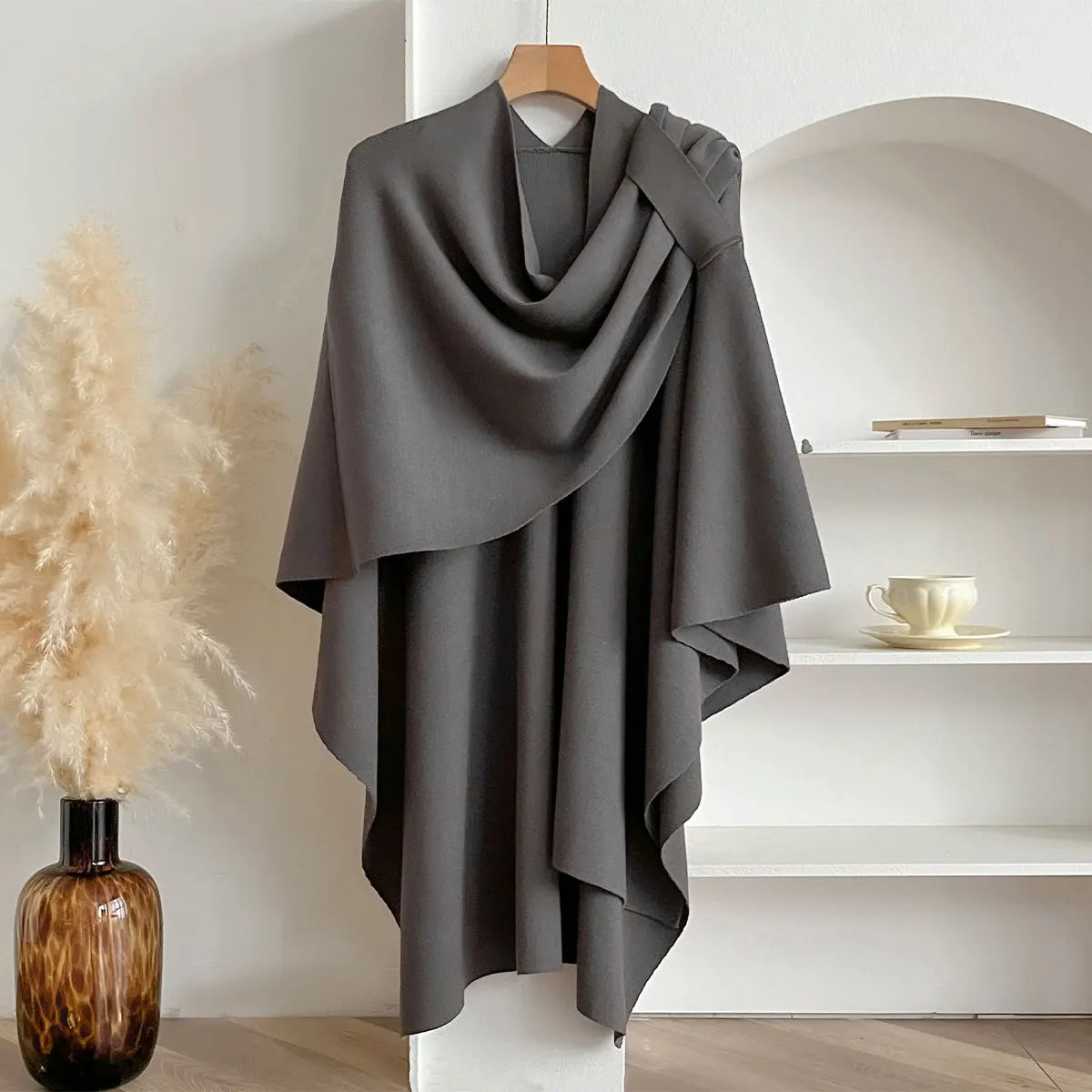 Poncho Winter Warm Solid Color Shawl