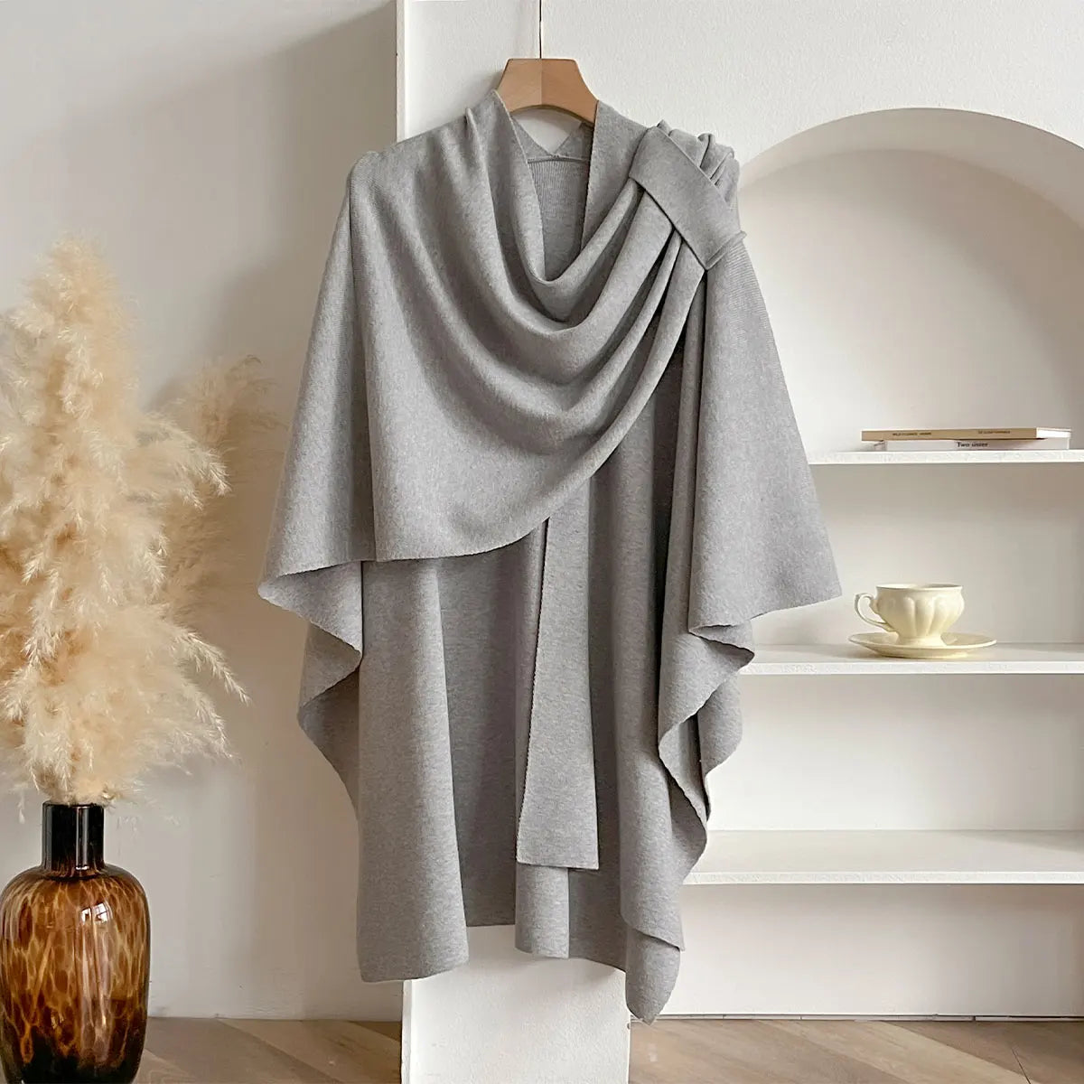Poncho Winter Warm Solid Color Shawl