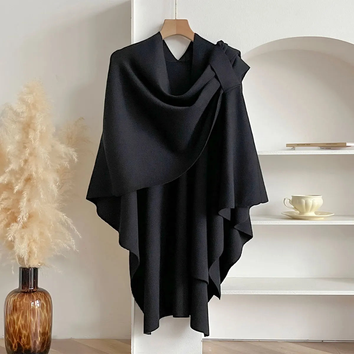 Poncho Winter Warm Solid Color Shawl