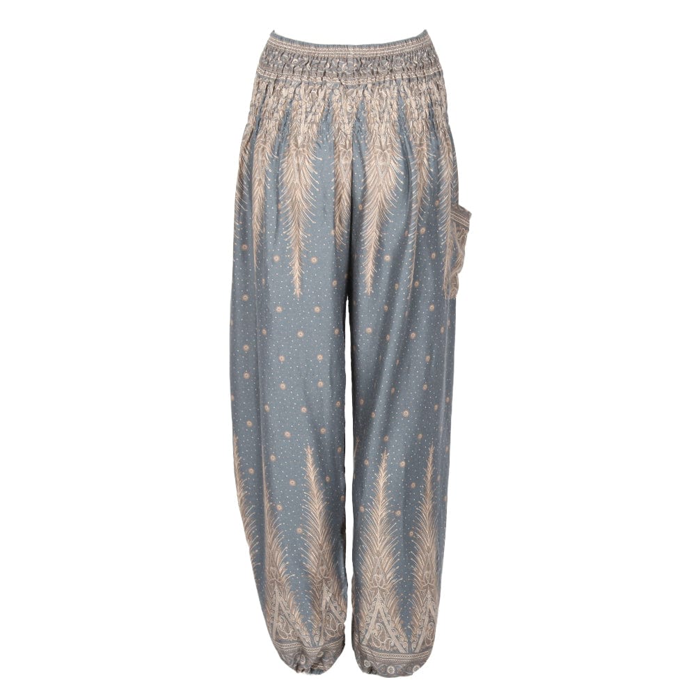 Feather Print Harem Pants