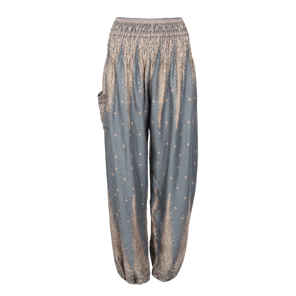 Feather Print Harem Pants