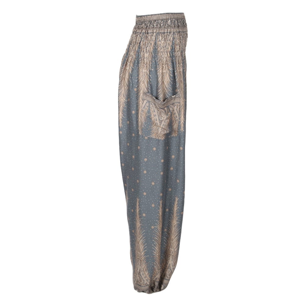 Feather Print Harem Pants