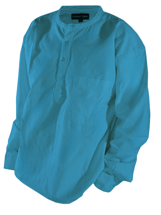 Cotton grandad collerless shirt/purple - Kaftan direct