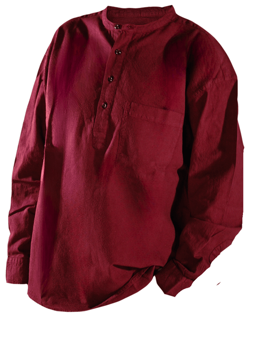 Cotton grandad collerless shirt - Kaftan direct