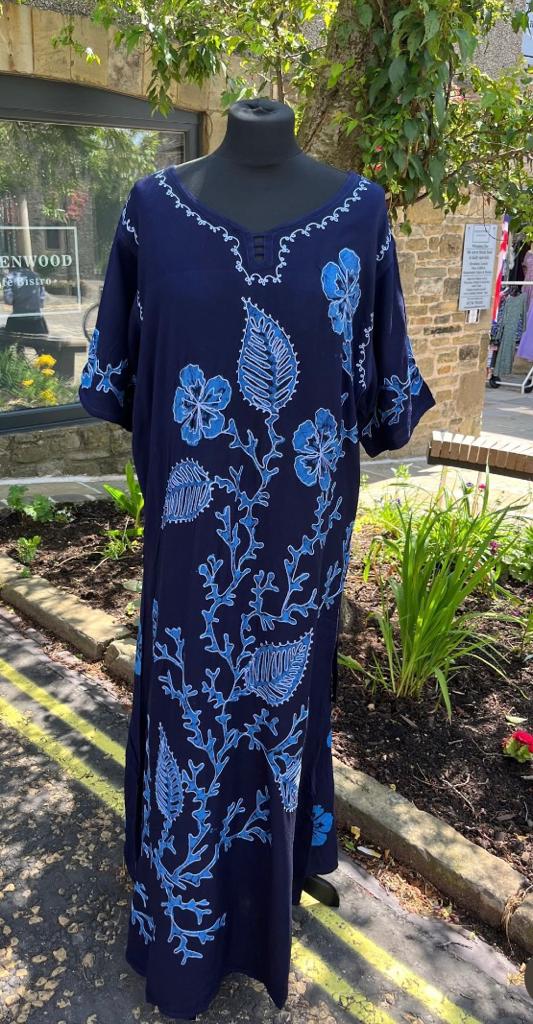 Blue long kaftan style dress