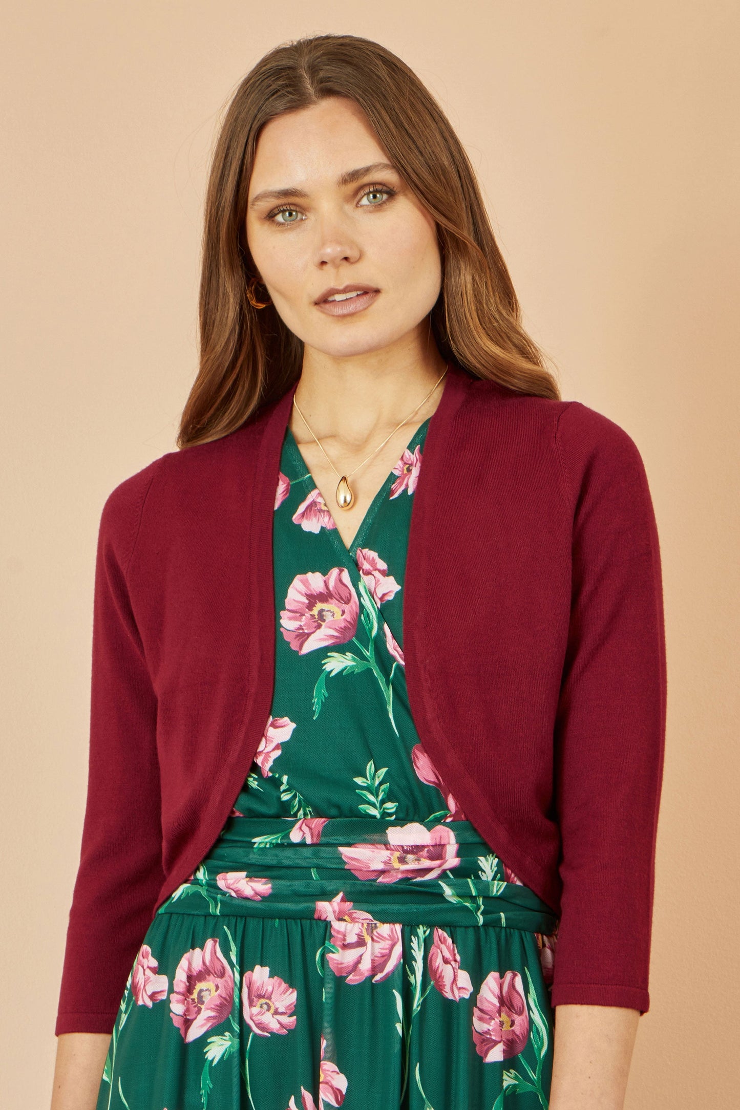 Yumi Burgundy Knitted Bolero