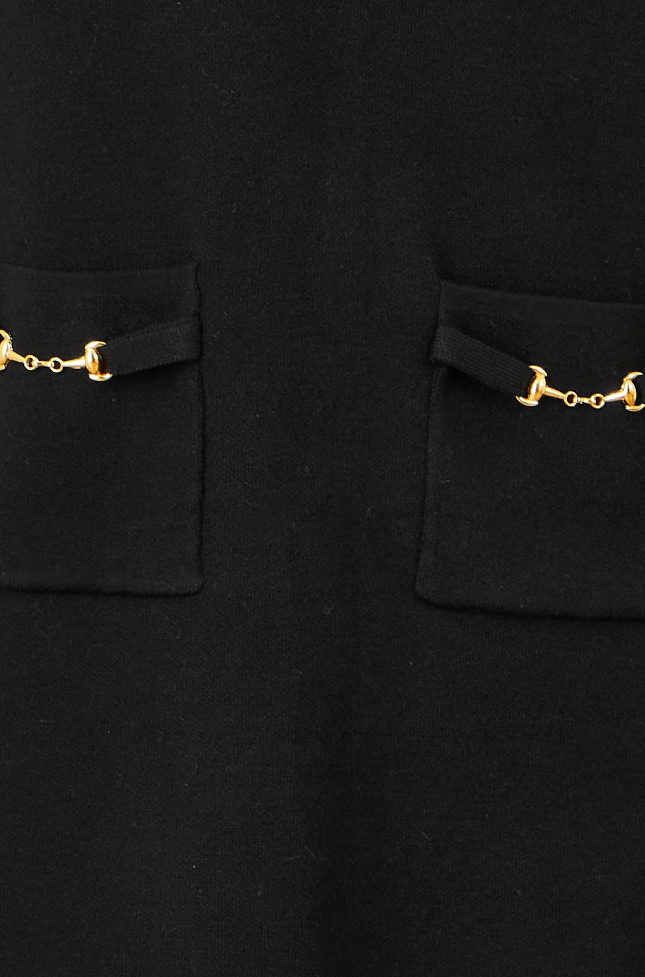 Yumi Black Knitted Tunic Dress With Gold Hardware Details