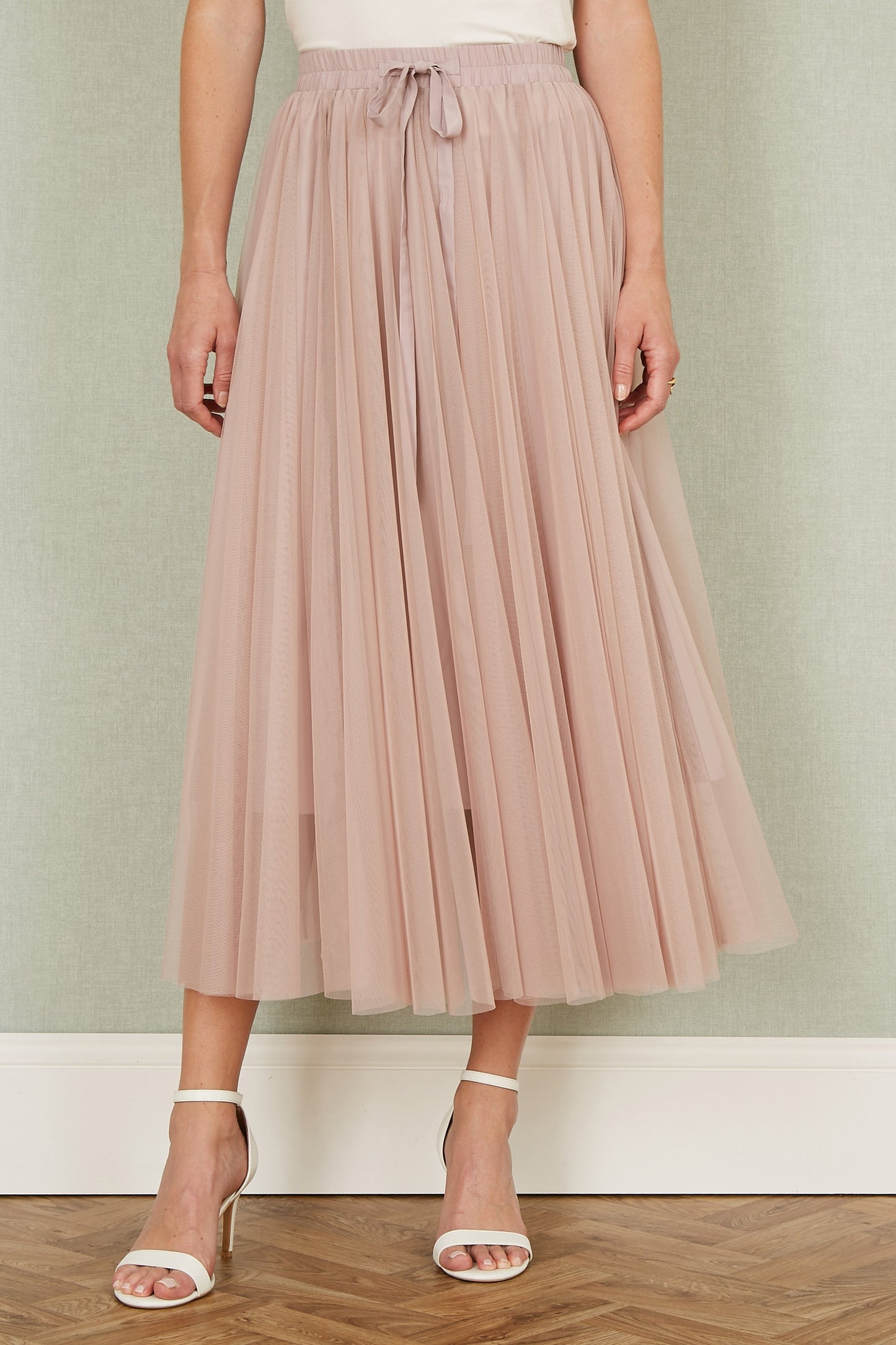 Yumi Blush Pink Mesh Tulle Skirt