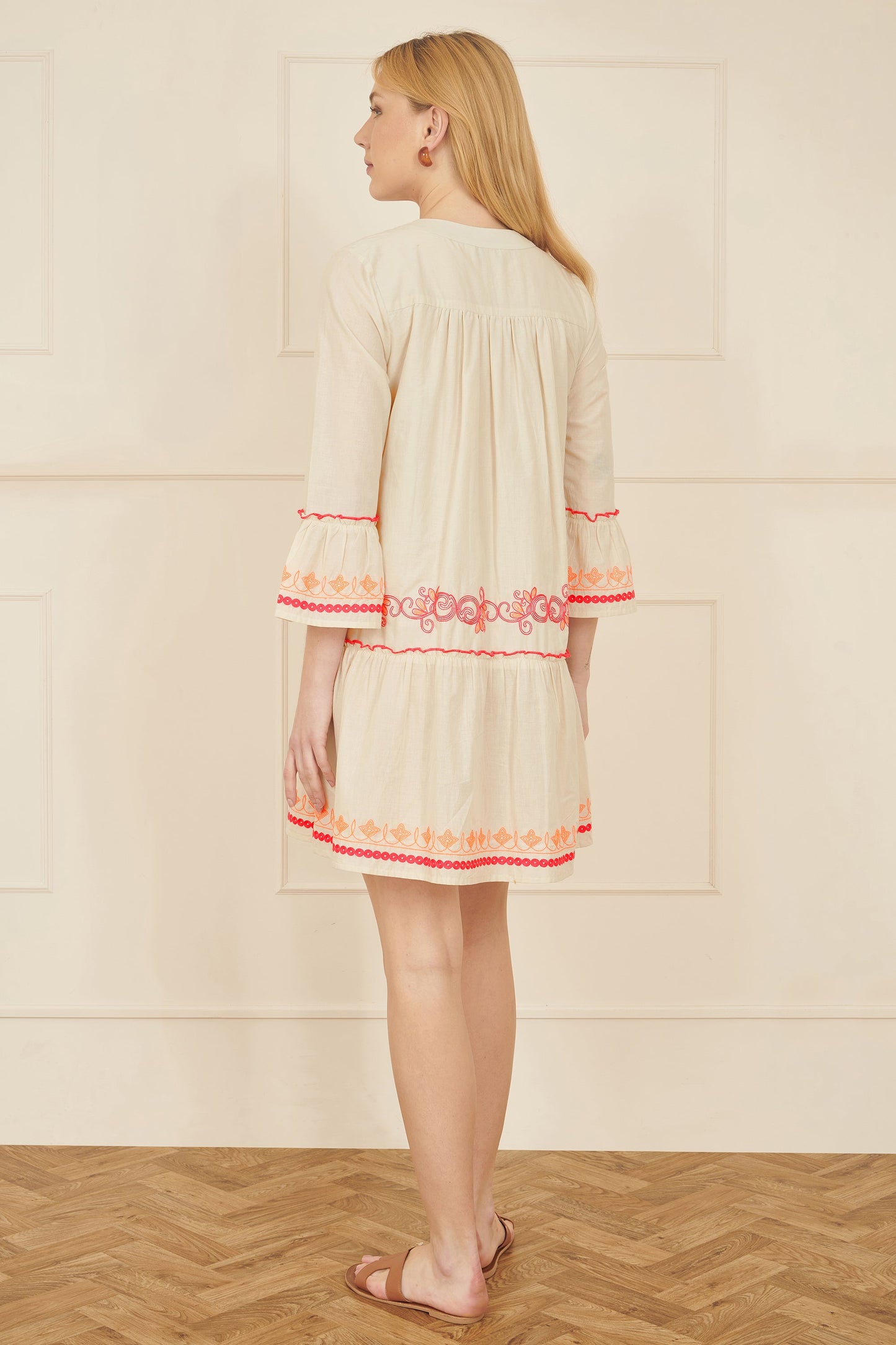 Yumi White Embroidered Cotton Tunic