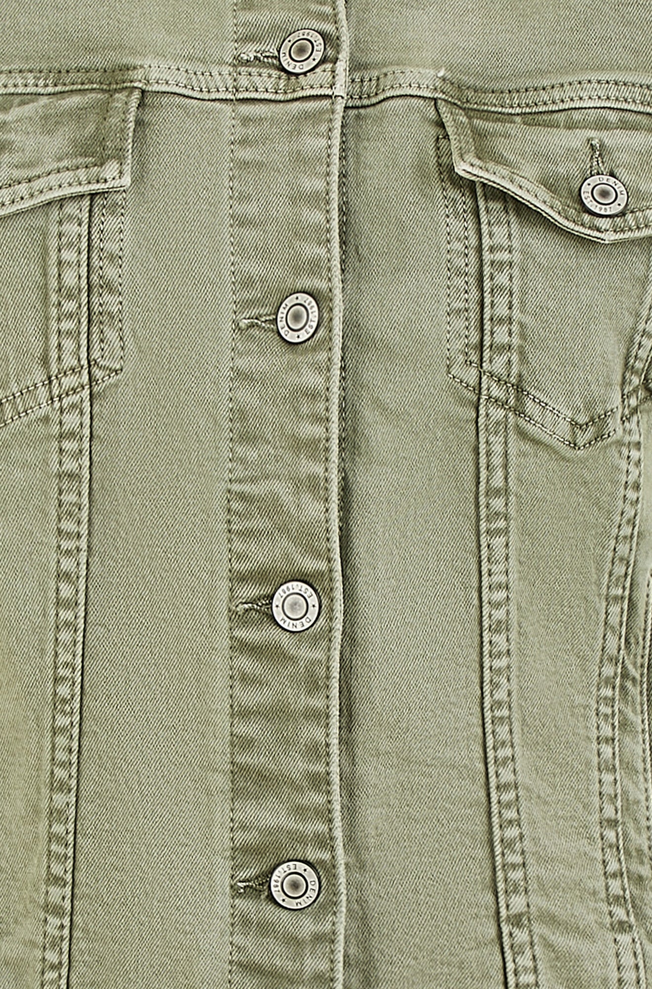 Yumi Green Stretch Cotton Denim Jacket