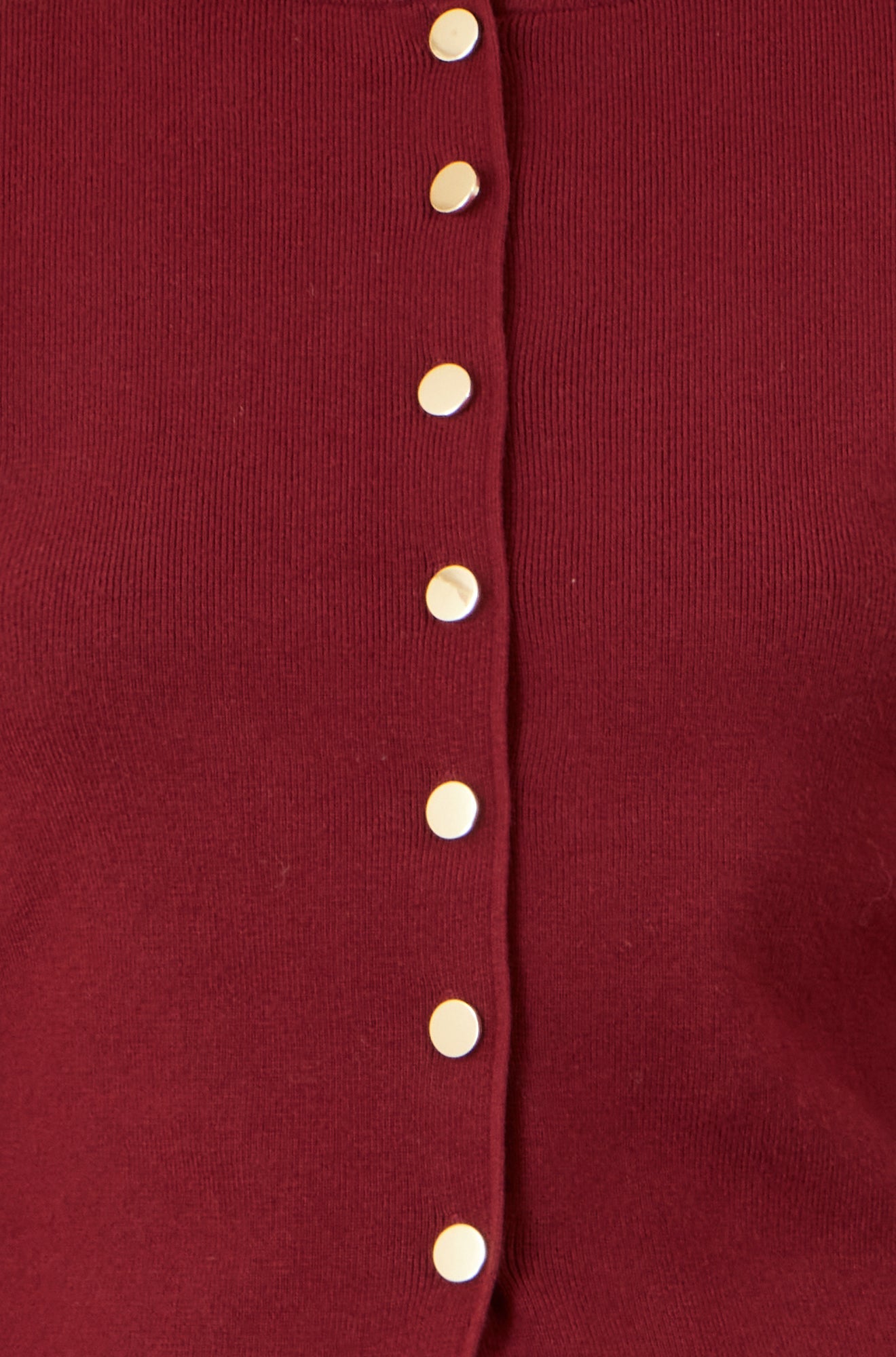 Yumi Burgundy Knitted Fitted Button Down Peplum Cardigan