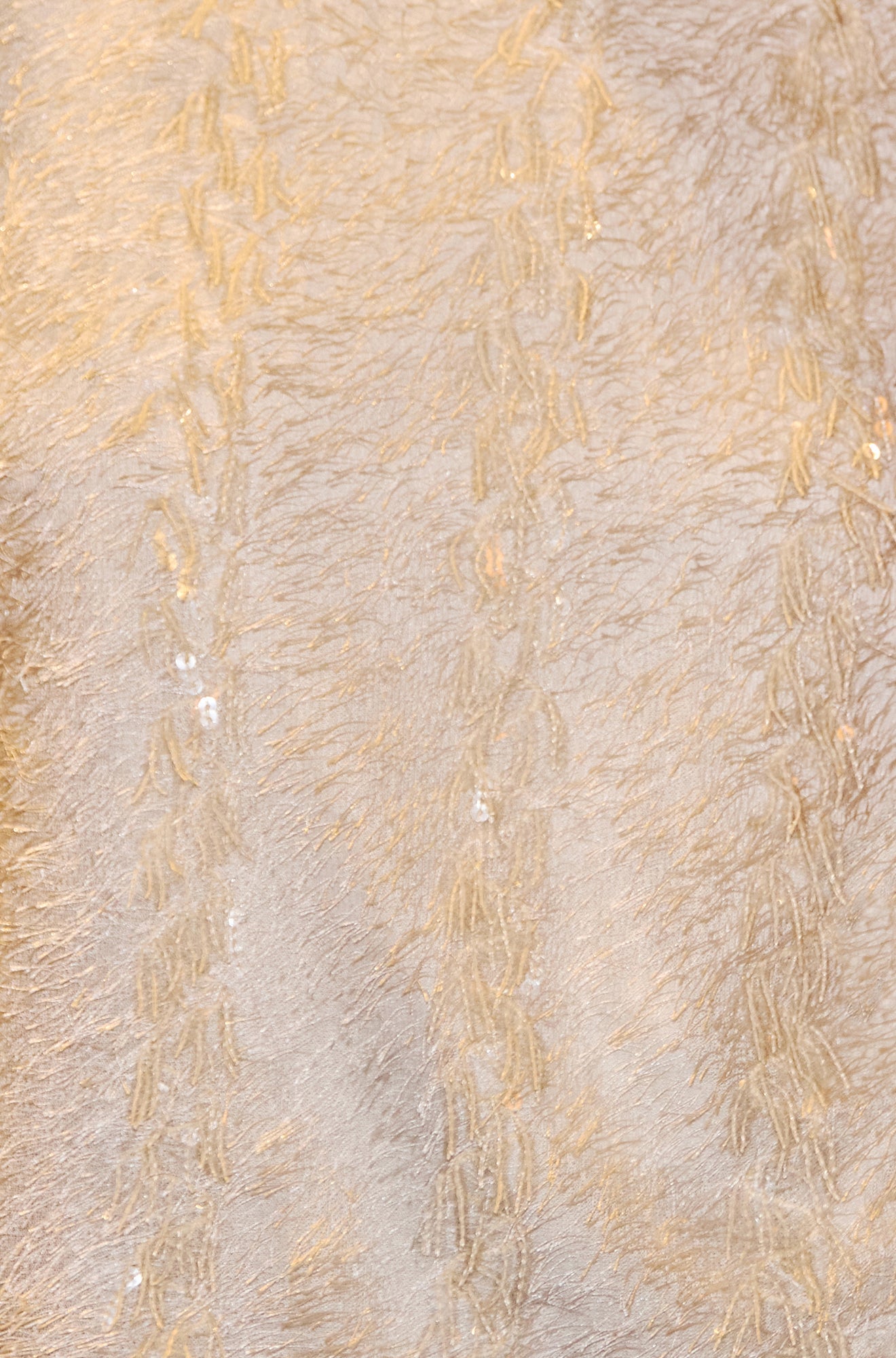 Yumi Ivory Hanging Sequin Long Sleeve Top