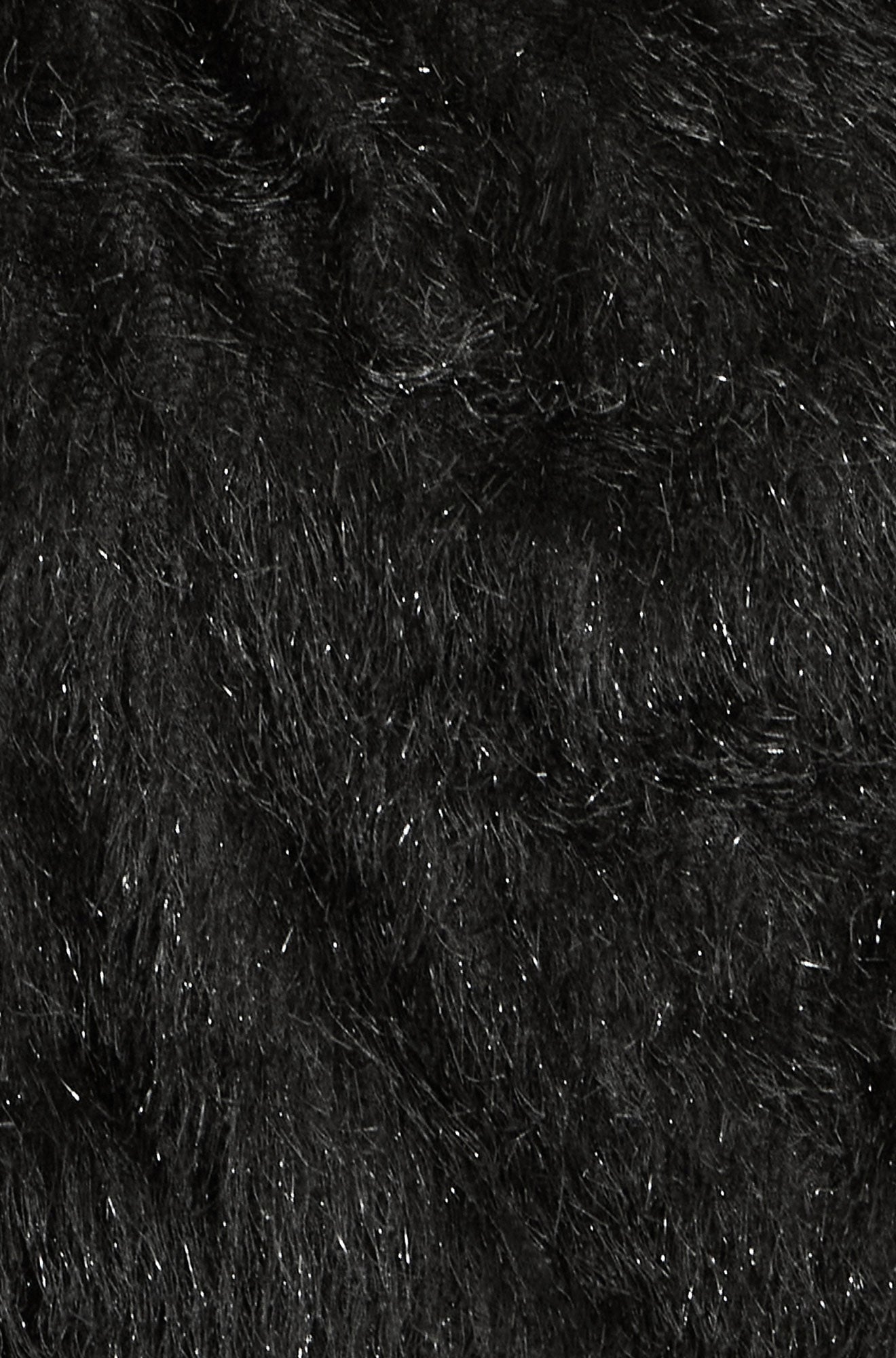 Yumi Black Lurex Fringe Relaxed Fit Top