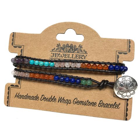 Double Wrap Bracelet - Multi Stone Chakra