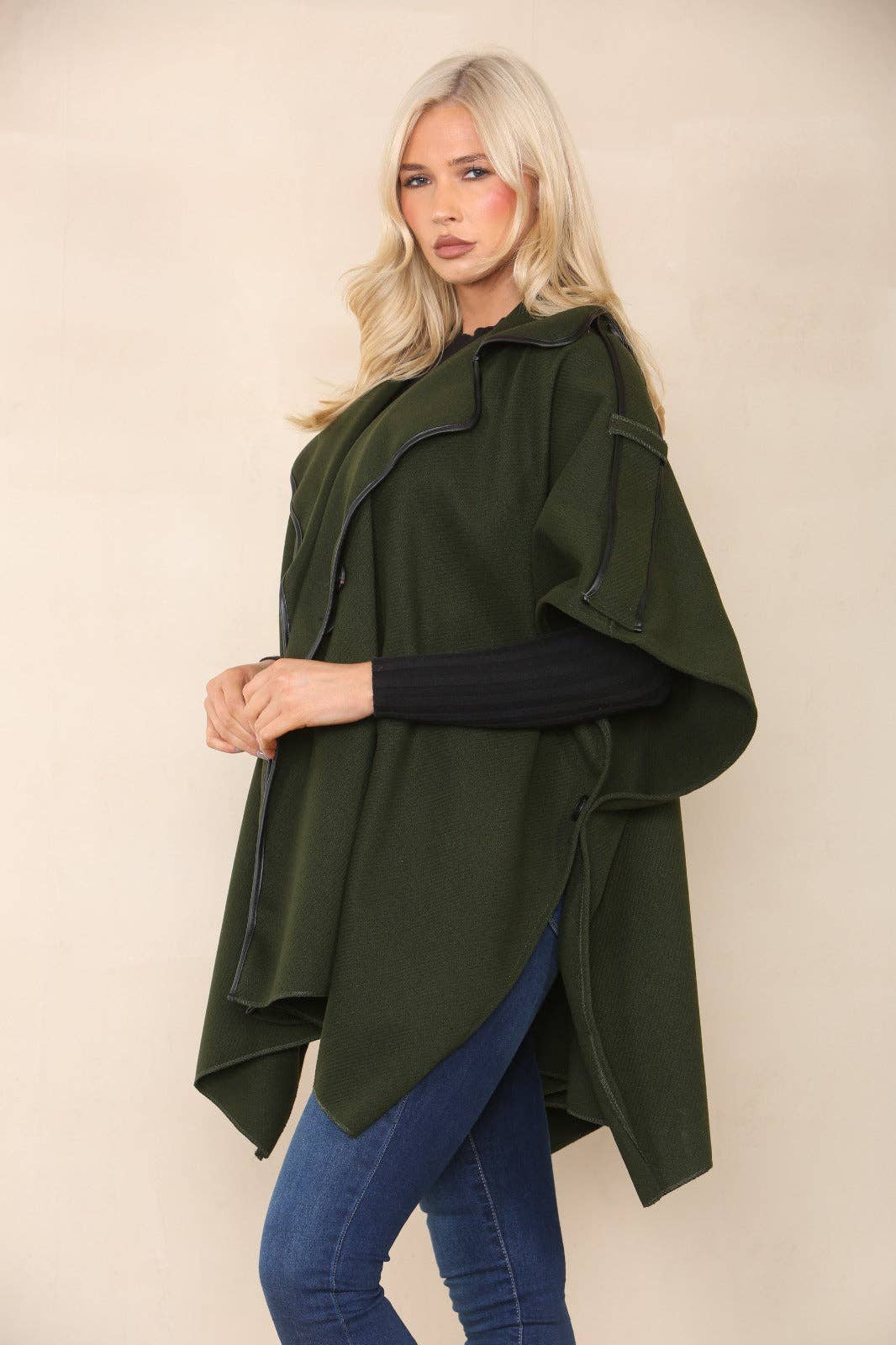 Button Detailed Oversized Jacket Coat