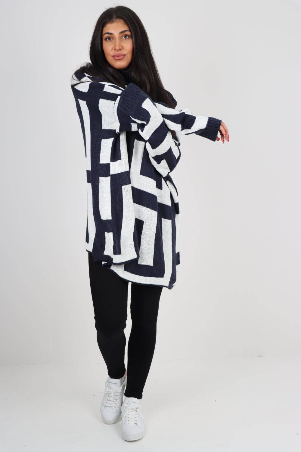 Italian High Neck Fendi Print Knitted Jumper