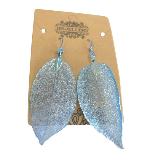 Earrings - Bravery Leaf - Blue