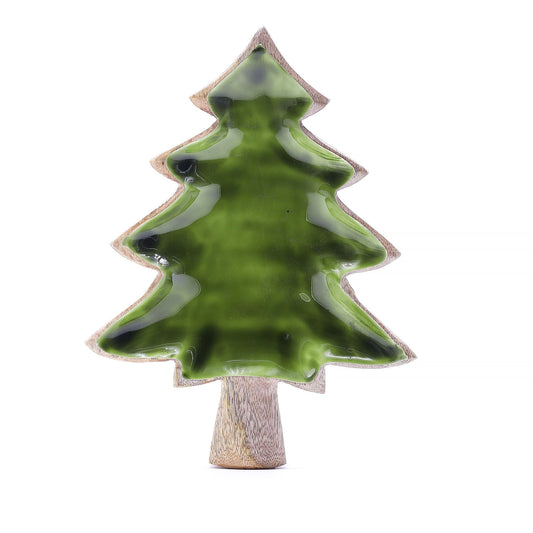 Lost in the Forrest -  Enamel Tree Wooden Bowl - 25x19cm