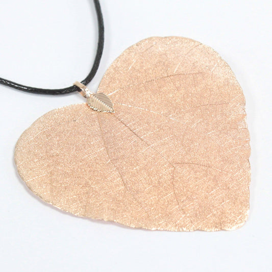 Necklace - Heart Leaf - Pink Gold