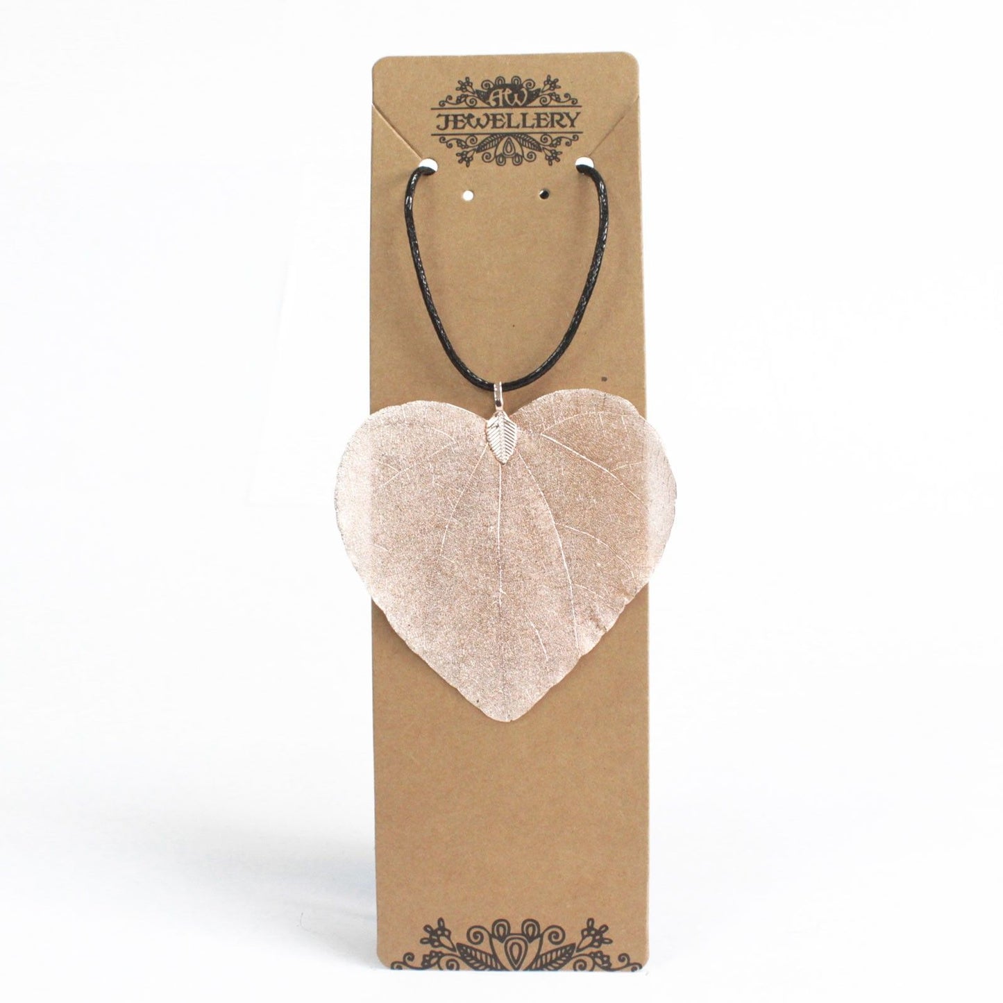 Necklace - Heart Leaf - Pink Gold