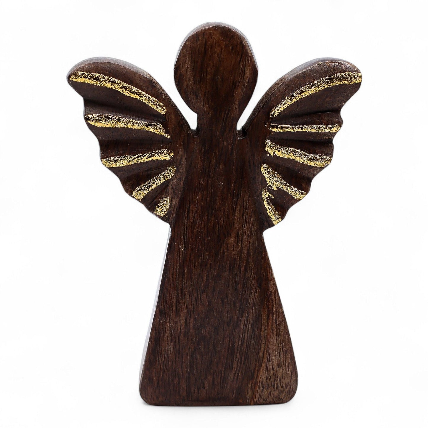 Medium Mango Wood Angel - Gold Decor