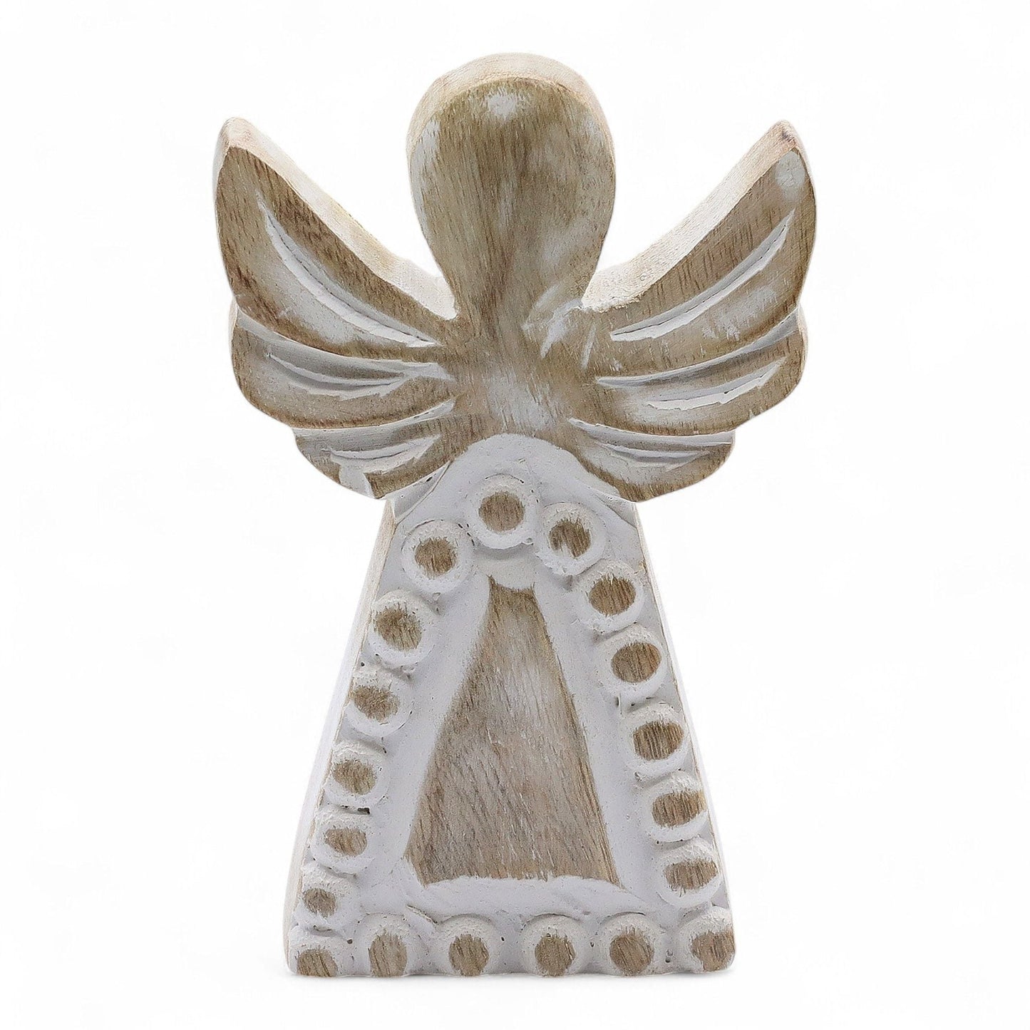 Mango Wood Angel - Whitewash