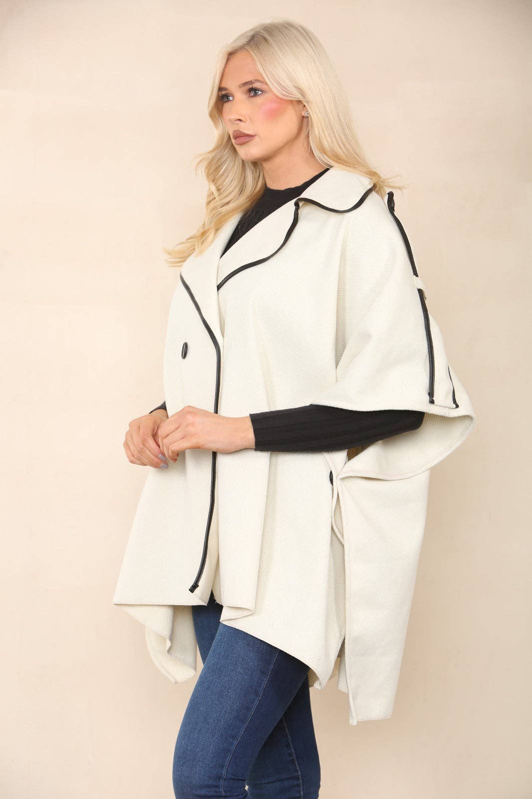 Button Detailed Oversized Jacket Coat