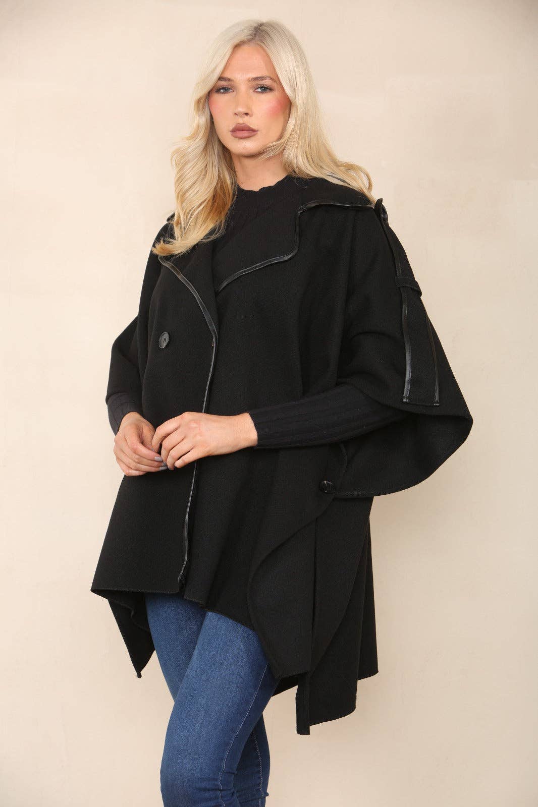 Button Detailed Oversized Jacket Coat