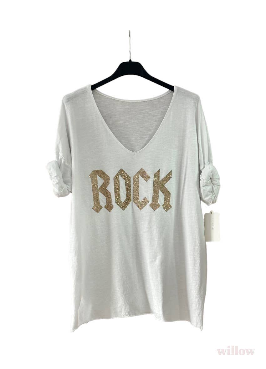 Rock T-shirt: Black