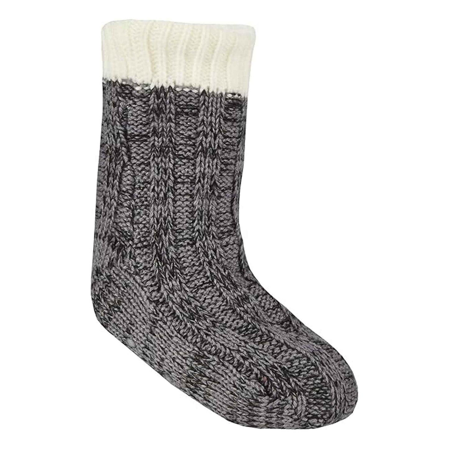 Children's Chunky Knit Non-Slip Lounge Gripper Socks for Kids Boys and Girls Warm Winter Indoor Footwear with Cute Colourful Patterns Sock Stack