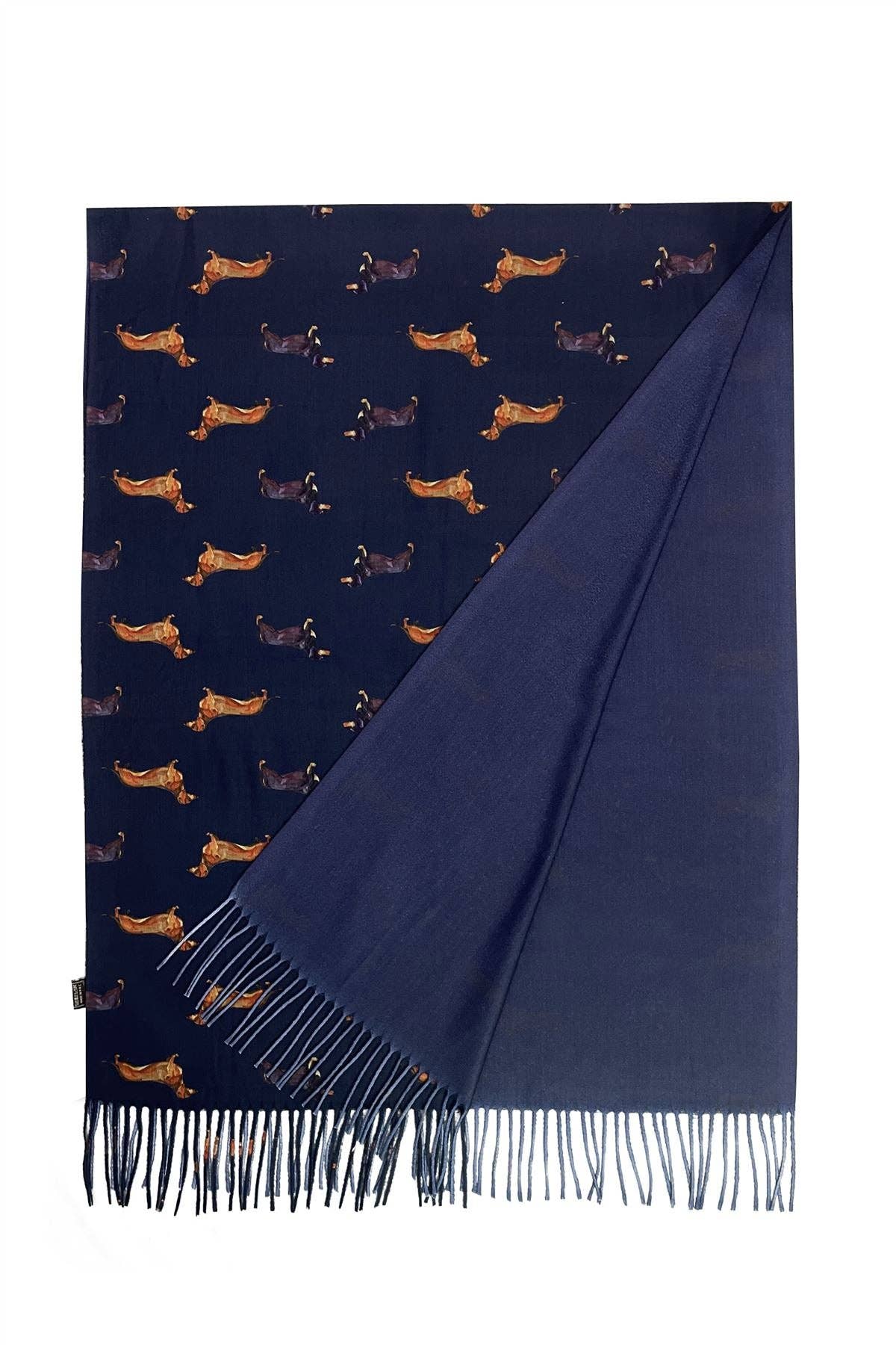 Dachshund Sausage Dog Print Tassel Scarf