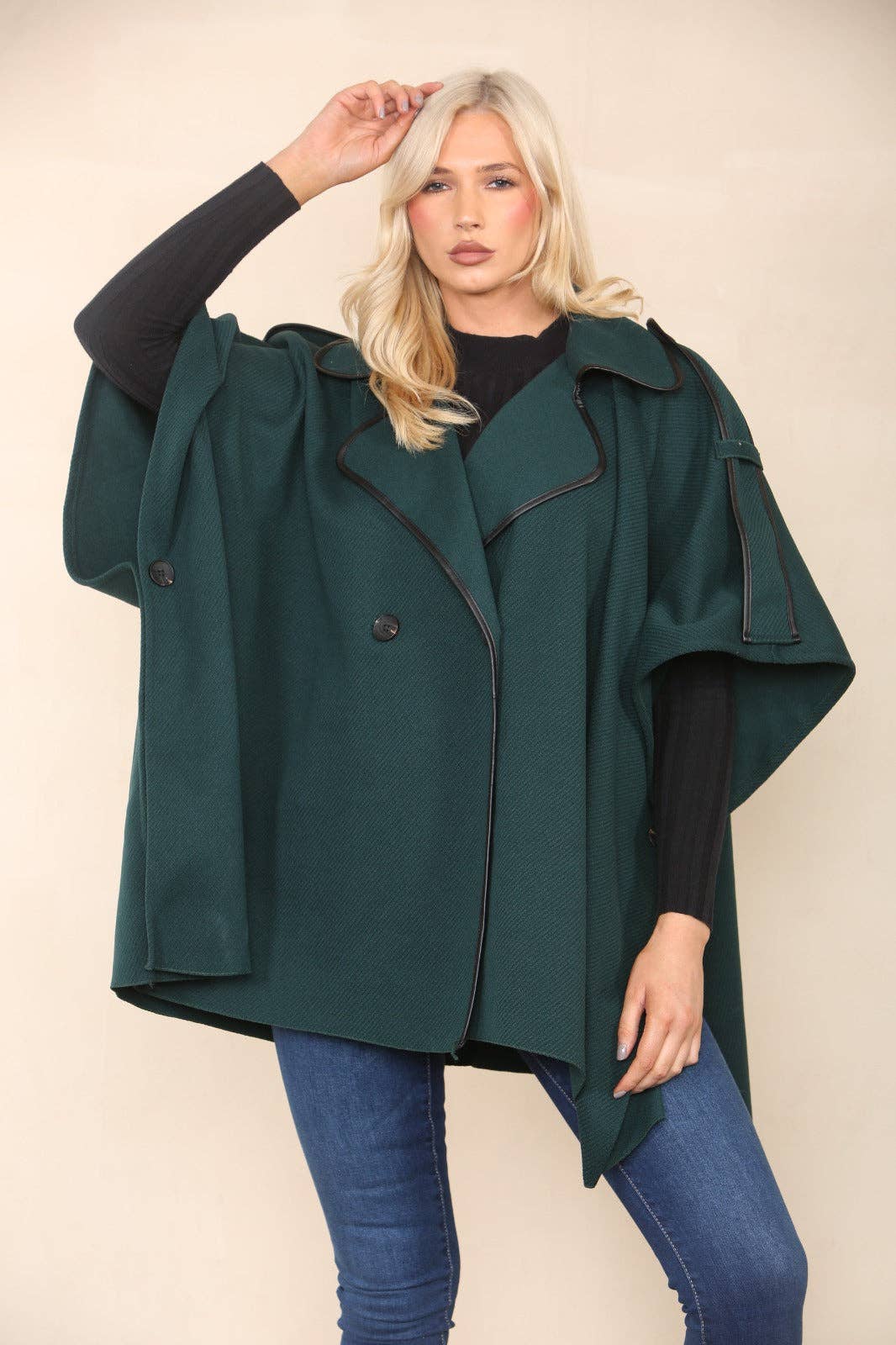 Button Detailed Oversized Jacket Coat