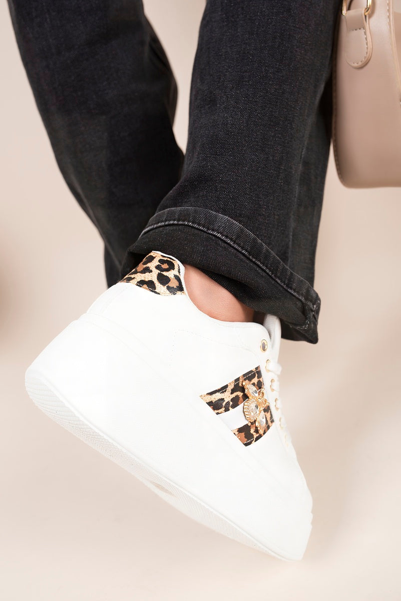 Chunky Glitter Detail Trainers with Bee Charm